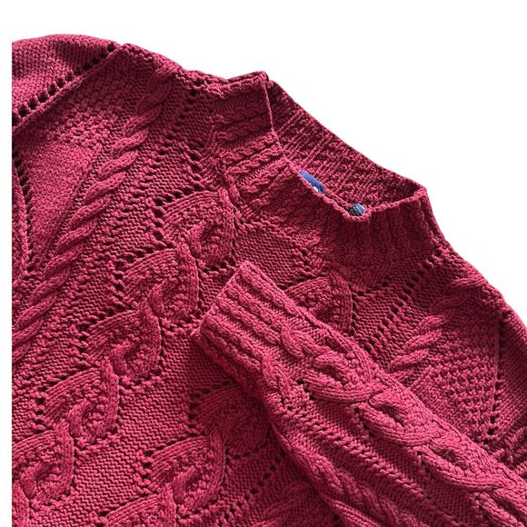 GAP Other - Gap Women’s cable knit sweater burgundy mock neck pullover